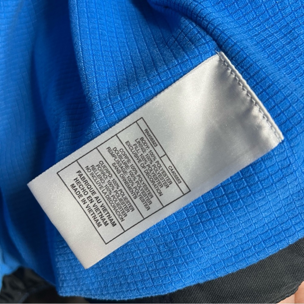 Vintage Nike Black Puffer Jacket Black Cropped Motorcycle Style Blue Stitching - Picture 10 of 13
